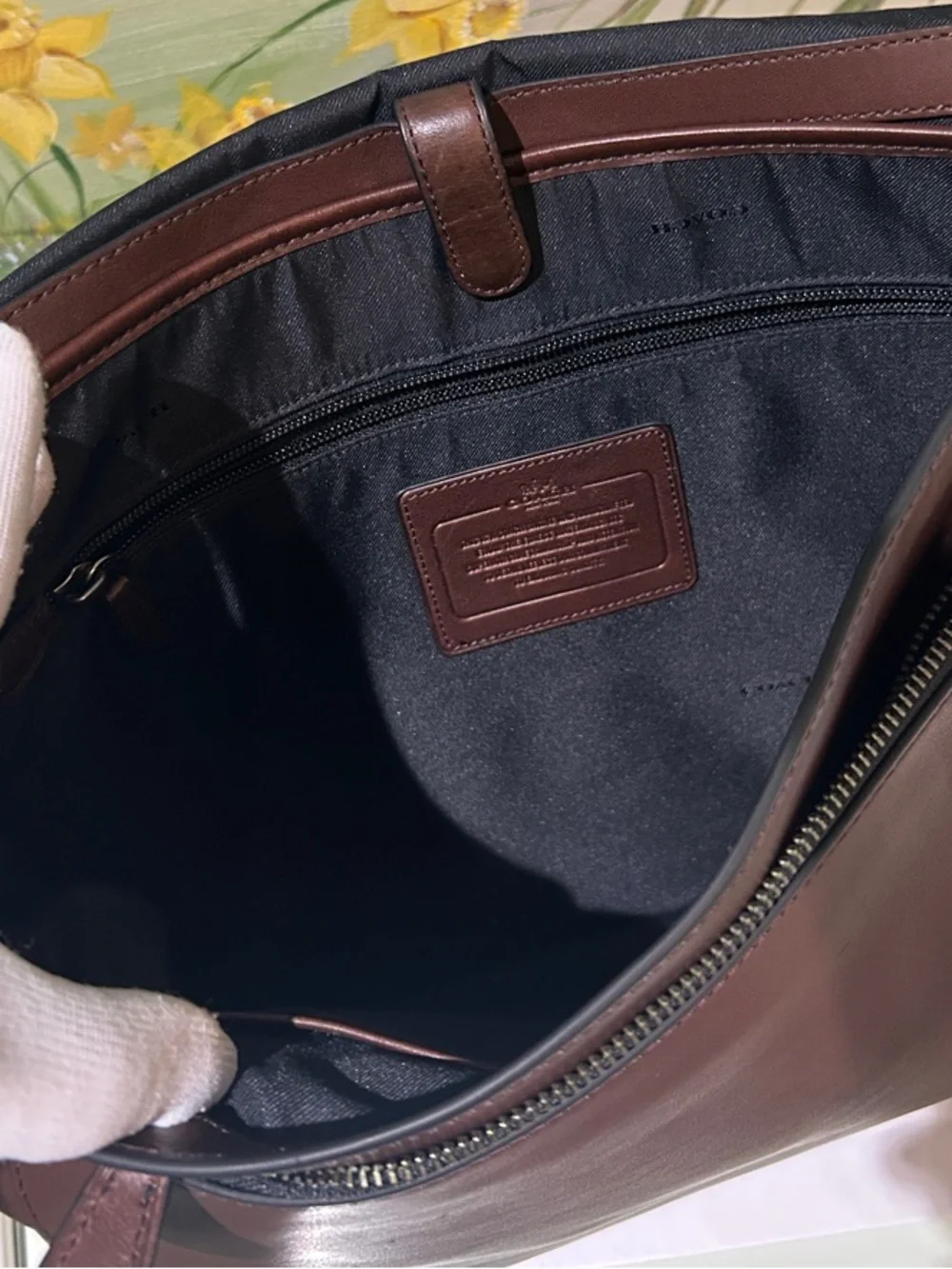 Coach Charles Dark Brown Mahogany Leather Messenger Bag with Black Strap